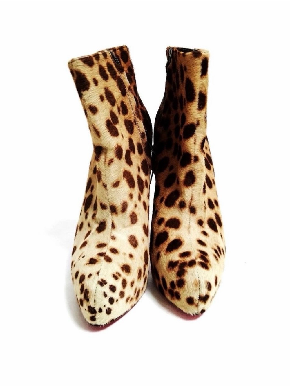 NWOT Christian Louboutin Leopard-Print Calf hair Ankle Boots - Picture 2 of 7